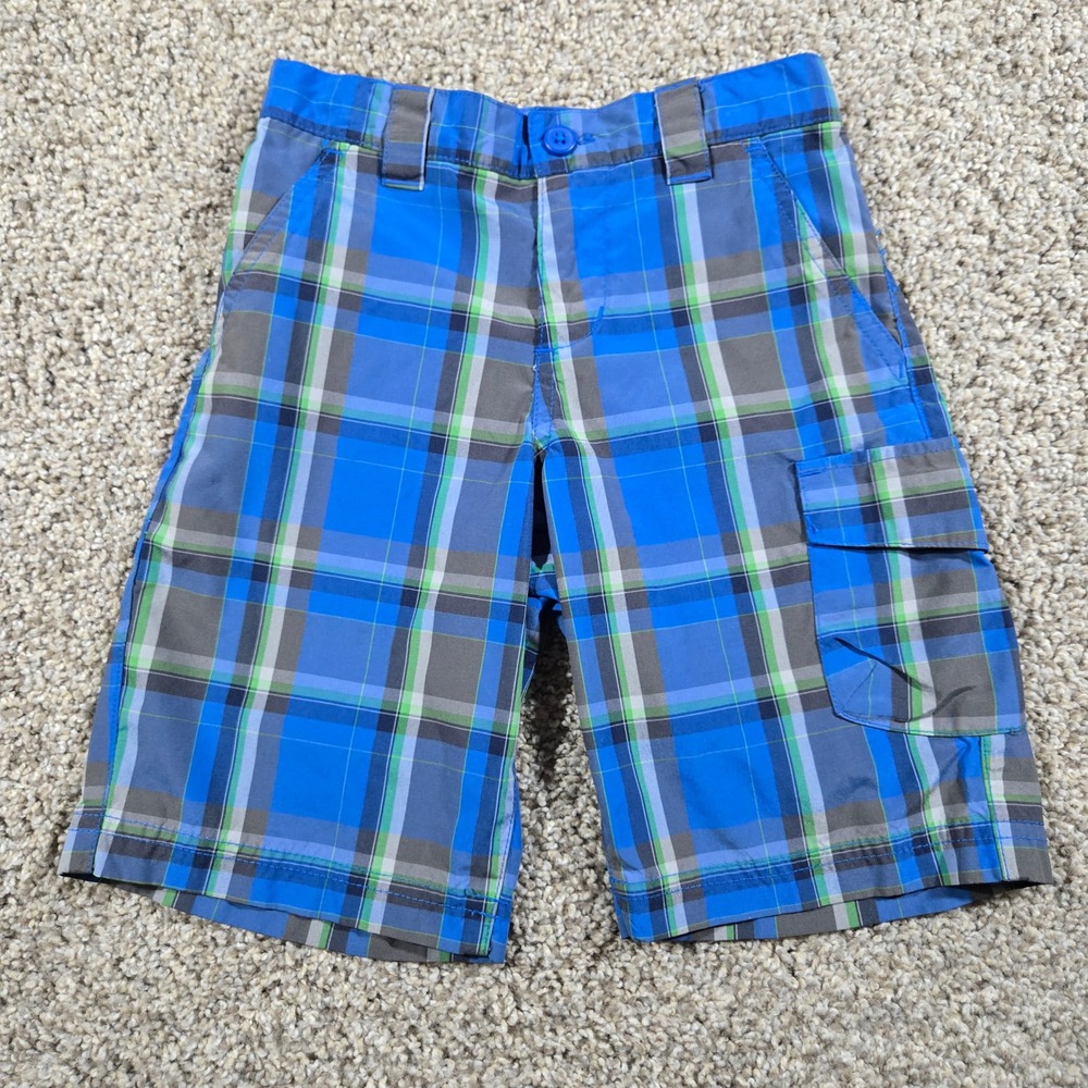 Columbia Boys Plaid Cargo Shorts -‎ Size XXS (4-5) - NWOT